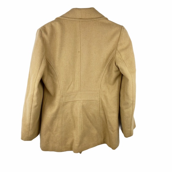 EXPRESS Wool Pea Coat Double Breasted Tan Size 9/10 - Picture 7 of 7